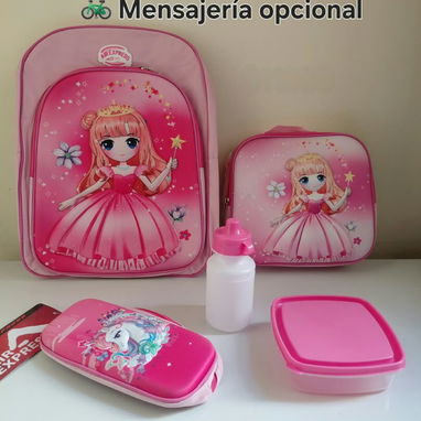 Mochilas 3D con merendero térmico, cartuchera, pomo y pozuelo - 5/9