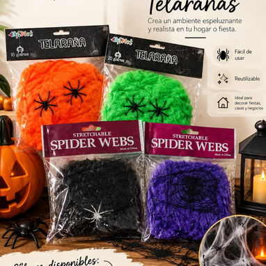 Cintillos de diablo‼️ unidad a 1600 cup  si compra 5 unidades a 1300 cup c una  ‼️Telarañas halloween decoración $1800 - 2/4