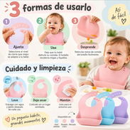 Babero antiderrame babero de silicona reutilizable impermeable fácil de limpiar ajustable al cuello de tu bebé Mamá - Img 58254271
