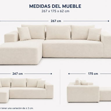 Sofá en en L empacado al bacio para tu comodidad - Img 123446513
