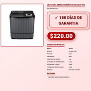 LAVADORA SEMIAUTOMÁTICA MILEXUS 9KG . - Img 57881934