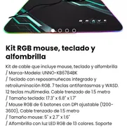 Kit RGB mouse, teclado y alfombrilla. Nuevos - Img 50096309