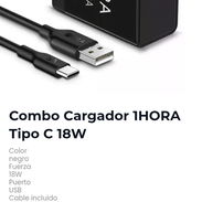 Combo Cargador 1HORA Tipo C 18W - Img 55366806