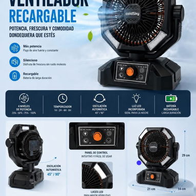 Ventilador recargable Coldsky 20000mA - 4/4