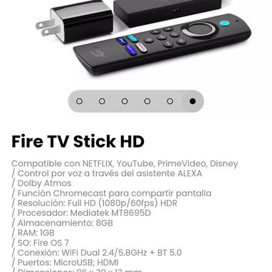 Fire TV Stick HD Compatible con NETFLIX, YouTube, PrimeVideo, Disney - 5/5