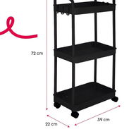 Carrito Auxiliar Organizador Plástico Negro - Img 56204536