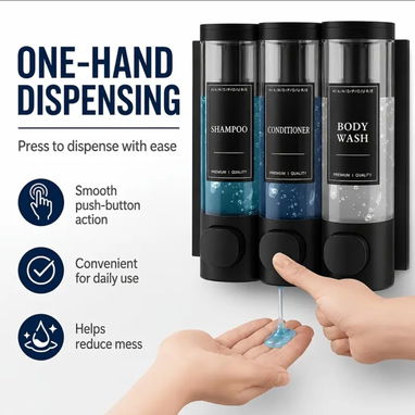 Dispensador de champú, acondicionador y gel de baño - Img 122608020