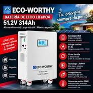 Vendo bateria de litio LifePo 4 de 51.2volt y 314ah marca eco-whorty nueva en caja - Img 58257874