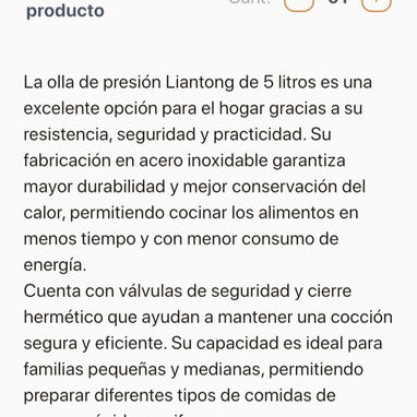 Olla presión 5 litros acero inoxidable - Img 123133302