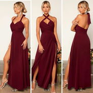 VENDO VESTIDO LARGO CON ESPALDA DESCUBIERTA, CRUZADO Y ANUDADO - Img 53999867
