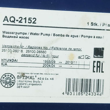 Bomba de agua Optimal para Hyundai/kia - Img 111874754