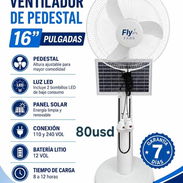 Ventilador de pie con panel y 2 bombillos - Img 56828603