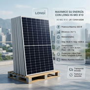 Panel Sola Monofacial  LONGi Hi-MO X10 650W | $230 USD | Envío Gratis | Factura y Garantía | Alta Eficiencia 24.1% - Img 58098474
