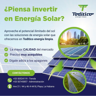 TODITICO | ENERGÍA LIMPIA!! SERVICIOS, PANELES SOLARES, ESTRUCTURAS, COMPONENTES ELÉCTRICOS Y MAS.... - Img 118918442