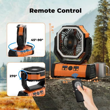 Ventilador portátil recargable F6 luz LED y control remoto – 20000mAh - Img 105877227