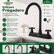 Grifo fregadero doble cuello cisne negro GP 1013 (CV) - Img 55677911