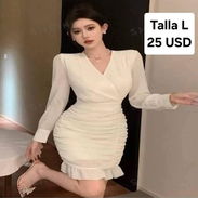 Vestido Blanco Ideal Para Boda Civil y Bautizo. Talla ML - Img 55429878
