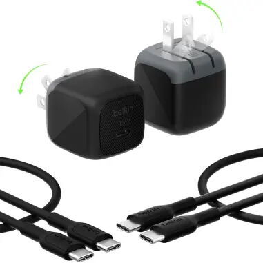 Cargador Belkin 45W USB-C con Cable USB-C, PD 3.1, PPS y Pines Plegables ($25) - 3/7