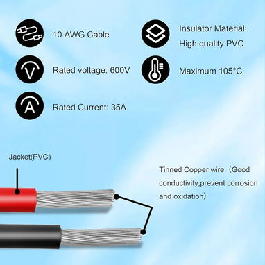Cable solar a XT60i 10AWG - Panel solar MOOKEERF de 20 pies (6 metros) - Img 125159327