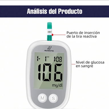 Glucómetro digital con 50 tiras y 50 lancetas - Img 117811463