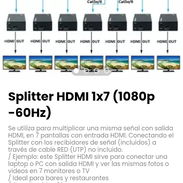 Splitter HDMI 1x7 (1080p -60Hz) Se utiliza para multiplicar una misma señal con salida HDMI, en 7 pantallas - Img 53036748