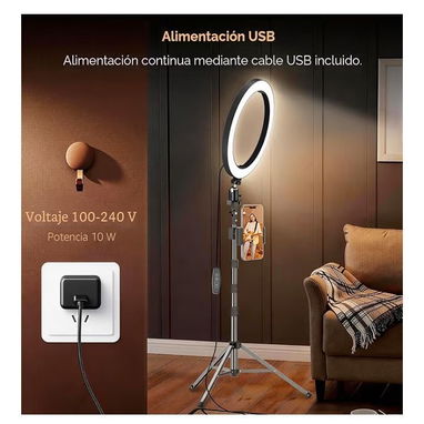 Aro de Luz LED Regulable de 10 pulgadas - Img 123327363