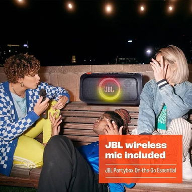 JBL PartyBox On-the-Go Essential nueva con su micrófon. Bocina portátil o envío a domicilio incluído - 4/5