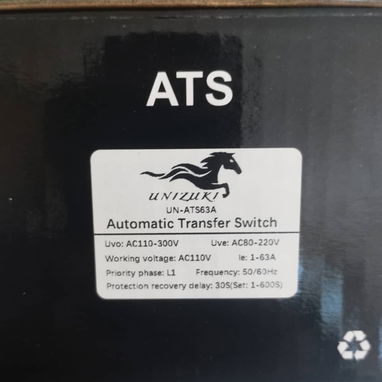 ATS Digital 63A – 110VControl total y seguridad para tu sistema eléctrico.✔️ Voltaje de trabajo: 110V✔️ Tiempo de recupe - Img 120591200
