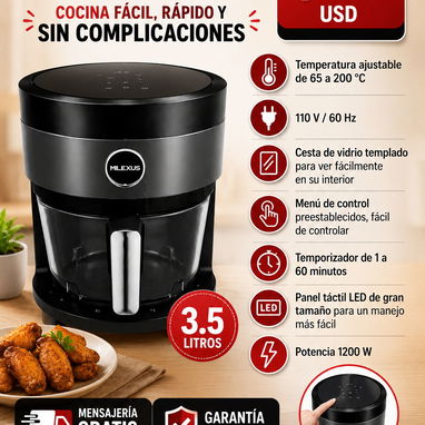 Freidora de Aire MILEXUS 4.2L — 60 USD ✔ Cocina más saludable ✔ Rápida y fácil de usar - Img 122440035