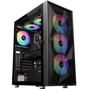 🎁 Chasis SAMA 3509 Black ✅4xFan ARGB, Tempered Glass, Vertical GPU, 2xUSB3, 360mm Front, 240mm Top, 345mm GPU - Img 49174418