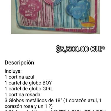 Artículos para decoración de revelación de sexo y babyshower - Img 122382066