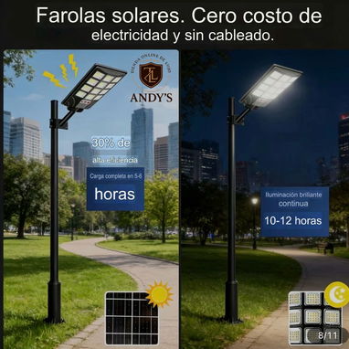 Lámpara o Luz de pared solar de 800w - 7/8