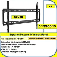 QB-707-Soporte fijo para TV marca Royal (32-86 pulg).. ..35 USD.. ..51596013...Transporte lugares cercanos - Img 56277101