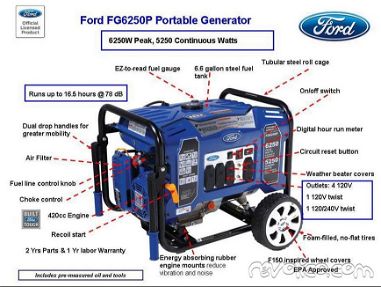 Generador Electrico 5250 W Dual Fuel nuevo marca Ford  58335317 - Img 63116978