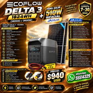 ECOFLOW DELTA 3 1024WH CON CABLE XT60I Y PANEL BIFACIAL 510W, NUEVO EN SU CAJA. VARIEDAD DE ESTACIONES DE ENERGÍA NUEVAS - Img 57721953
