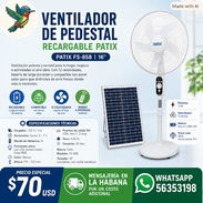 Ventilador solar recargable. Ventilador de pedestal recargable - Img 55846942