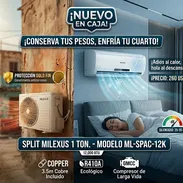 📦 ¡COMPLETO EN CAJA! Split 1 Tonelada Milexus + 3.5m Tubería de Cobre Incluida ❄️ - Img 56012691