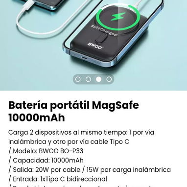 Batería portátil MagSafe 10000mAh. Puede cargar 2 dispositivos al mismo tiempo. Nuevo - Img 108749363