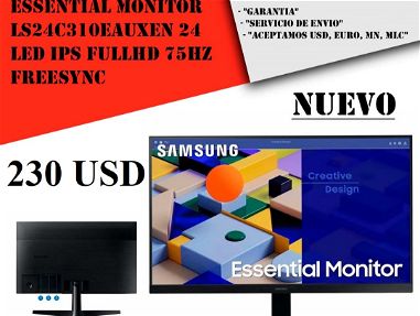 Monitor SAMSUNG ESSENTIAL MONITOR 24´´ LED / IPS / FULL HD 75Hz FreeSync / NUEVO / 24 pulgadas Samsung +5353161676 - Img main-image-45316894