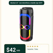 🏠 Bocina 6.5´´ con microfono y mando zqs-6231 - Img 56850237