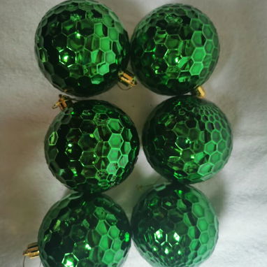 Set de 6 bolas de navidad (disco)  8cm - 5/6