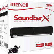 Bocinas Maxell SoundBarX2 para PC Sistema de sonido stéreo / Doble función: como 2 bocinas separadas y como una barra de - Img 45379425