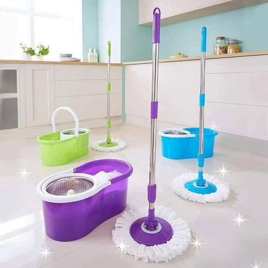 Fregona Giratoria de Limpieza con Cubo de Acero Inoxidable (cv) - 2/2