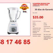 LICUADORA MILEXUS CON JARRA DE VIDRIO 550W - Img 54823429