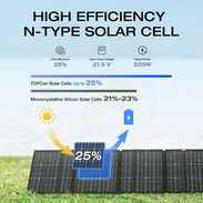 Panel Solar Bifacial Portátil EcoFlow NextGen 220W TOPCon IP68 Con Cable XT60 - Img 57746572