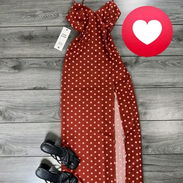 Vestido largo rojo de bolas en tendencia talla s y M 3mil tengo mensajeria - Img 53892917