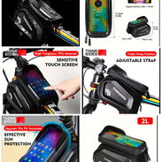 Portacelulares impermeables para bicicletas con bolsos a cada lado.  Confeccion fuerte y duradera, de facil instalacion - Img 52699043