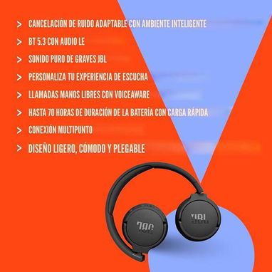 🍀JBL Tune 670NC – Audífonos Inalámbricos con Cancelación de Ruido – Blanco🍀 - 5/10