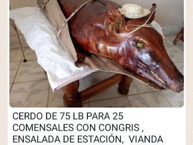 Cerdo asado para ocasiones especiales, pierna lomo y entero - Img 64150761