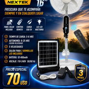 💡BUENA AUTÓNOMIA💡 VENTILADOR RECARGABLE NEXTECK CON P.SOLAR Y BOMBILLO LED. 📲 54833699 - Img 55334023